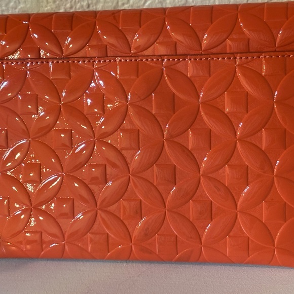 🧡🧡Spartina 449 Orange and Cream Leather Clutch With Colorful Fall Bundle.🧡🧡 - Picture 8 of 16